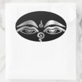 Oog van Boeddha - Boeddhisme Symbool Ovale Sticker (Tas)