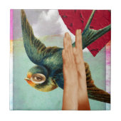 Oog van de Beholder, Abstracte digitale collage Tegeltje (Voorkant)