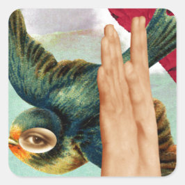 Oog van de Beholder, Abstracte digitale collage Vierkante Sticker