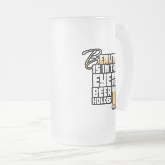 Oog van de bierhouder - Funny Beer Drinker Matglas Bierpul (Voorkant rechts)