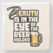 Oog van de bierhouder - Funny Beer Drinker Stenen Onderzetter (Voorkant)