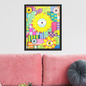 Oog van de bloem canvas afdruk (Insitu (Woonkamer))