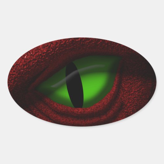 Oog van de draak ovale sticker (Voorkant)