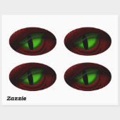 Oog van de draak ovale sticker (Vel)