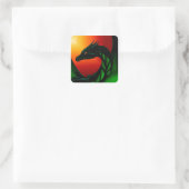 Oog van de draak vierkante sticker (Tas)