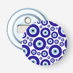 Oog van de Duivel-patroon, Grieks Oog, Turks Oog, Button Flesopener