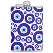 Oog van de Duivel-patroon, Grieks Oog, Turks Oog, Heupfles (Voorkant)