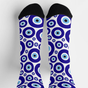 Oog van de Duivel-patroon, Grieks Oog, Turks Oog,  Sokken