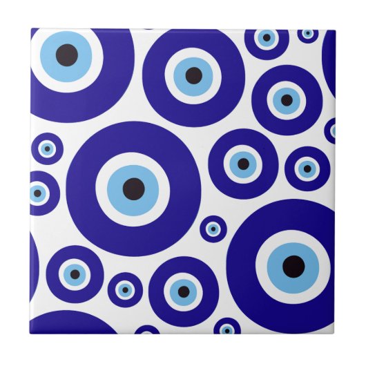 Oog van de Duivel-patroon, Grieks Oog, Turks Oog, Tegeltje (Voorkant)