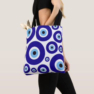 Oog van de Duivel-patroon, Grieks Oog, Turks Oog, Tote Bag