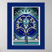 Oog van de etherische boom: mystiek blauw poster (Voorkant)
