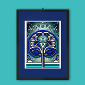 Oog van de etherische boom: mystiek blauw poster