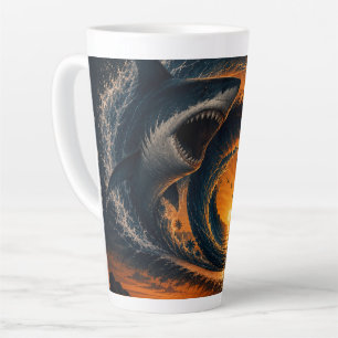 Oog van de Golf – Surrealistische Haaien Zonsonder Latte Mok