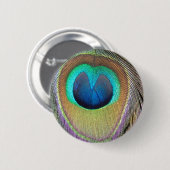 oog van de pauw-knop ronde button 5,7 cm (Voorkant /achterkant)