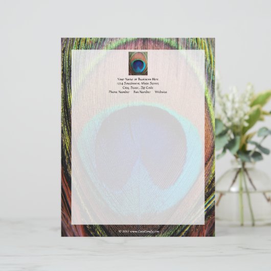 Oog van de Peacock-doezelssluiting Gepersonaliseerd Briefhoofd (Staand voorkant)