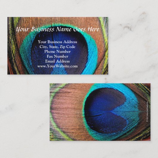 Oog van de Peacock-doezelssluiting Visitekaartje (Voorkant / Achterkant)