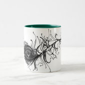 Oog van de Peacock Tweekleurige Koffiemok (Center)