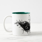 Oog van de Peacock Tweekleurige Koffiemok (Links)