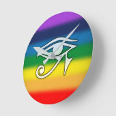 Oog van de Rainbow Clock van Horus Ronde Klok (Hoek)