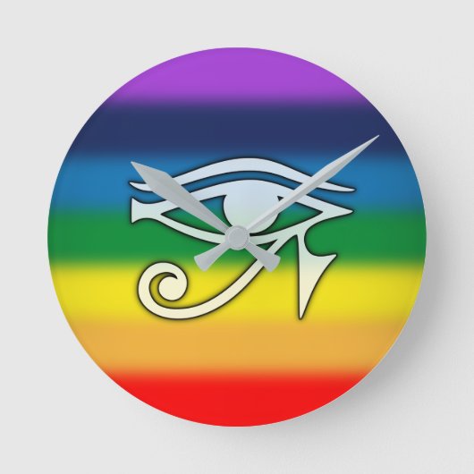 Oog van de Rainbow Clock van Horus Ronde Klok (Voorkant)