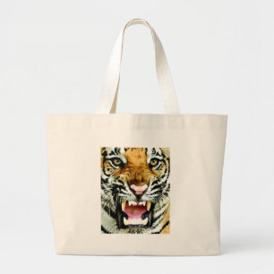 Oog van de tijger grote tote bag