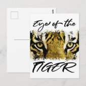 Oog van de tijger, motivatie, inspirerend briefkaart (Voorkant / Achterkant)
