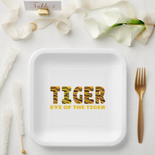 Oog van de tijger papieren bordje (Huwelijk)