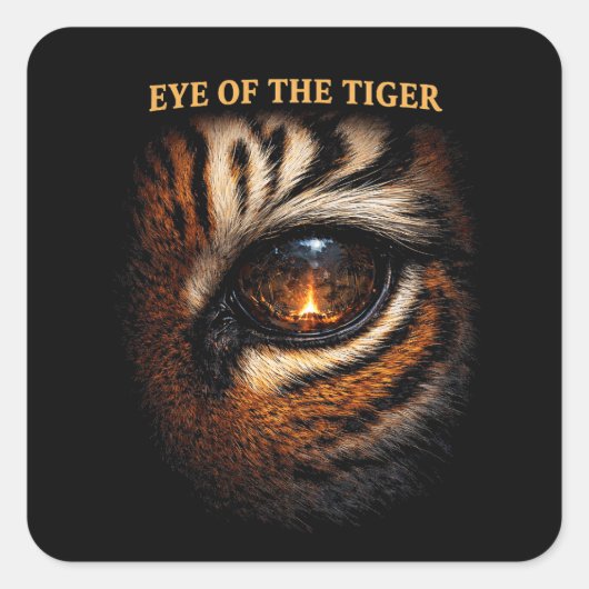 Oog van de Tijger Vierkante Sticker (Voorkant)