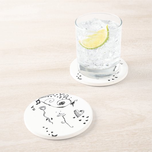 Oog van de toeschouwer zandsteen onderzetter (Zijkant)