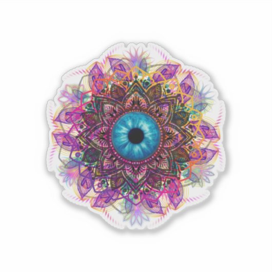 Oog van de Waarnemer Mandala - Sticker (Voorkant)