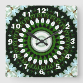 Oog van de Witte Magnolia Vierkante Klok