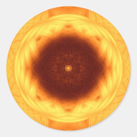 Oog van de zon Mandala Ronde Sticker (Voorkant)