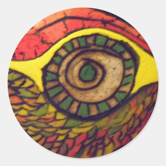 Oog van een adelaar ronde sticker (Voorkant)