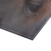 Oog van een dier met zwarte paarden snijplank (Hoek)