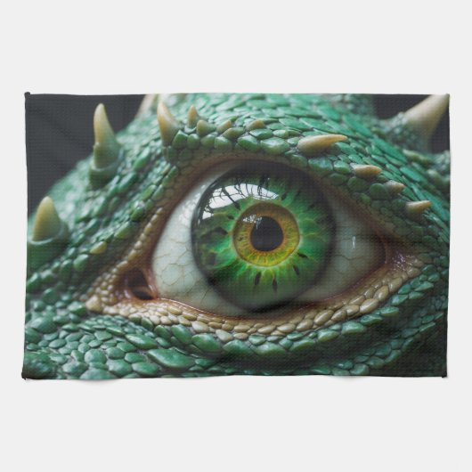 Oog van een Dragon Fantasy Art Theedoek (Horizontaal)