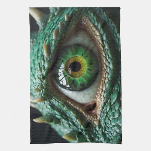 Oog van een Dragon Fantasy Art Theedoek (Verticaal)