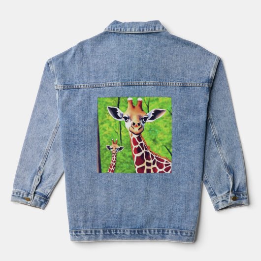 Oog van een giraffe denim jacket (Achterkant)