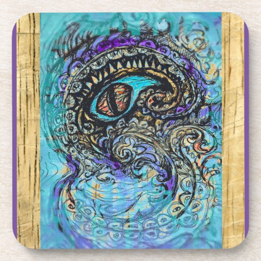 Oog van een Zee monster Bier Onderzetter (Voorkant)