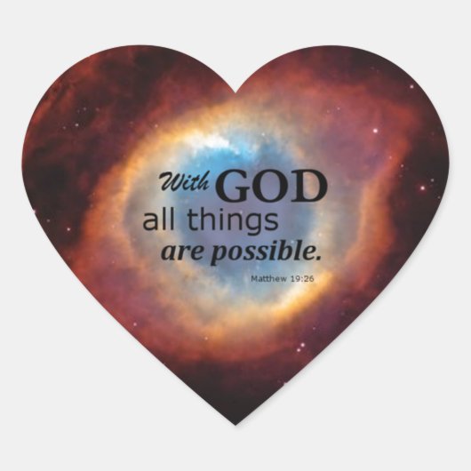 Oog van God Hart Sticker (Voorkant)