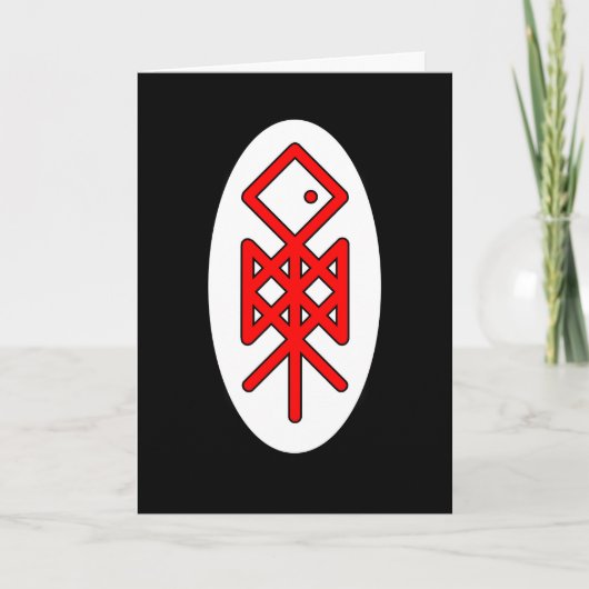 Oog van het Wenskaart Odin Viking Bindrune Bedankkaart (Voorkant)