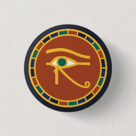 Oog van Horus Badge in oude Egyptische kleuren Ronde Button 3,2 Cm