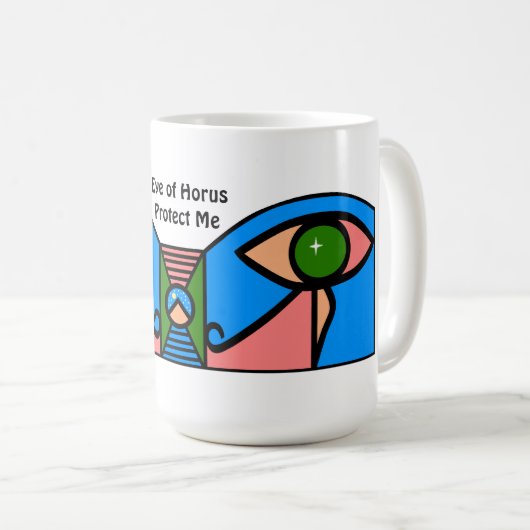 "Oog van Horus Bescherm mij" Koffiemok (Voorkant rechts)