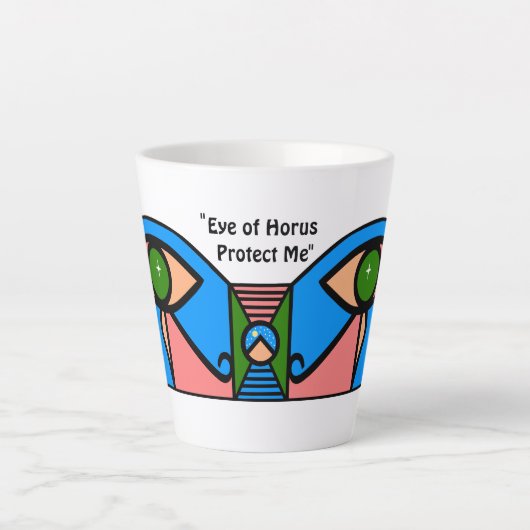 "Oog van Horus Bescherm mij" Latte Mok (Voorkant)