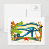 Oog van Horus die over je briefkaart kijkt (Voorkant / Achterkant)