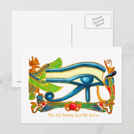 Oog van Horus die over je briefkaart kijkt (Voorkant / Achterkant)