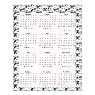 Oog van Horus Egyptisch patroon 2024 kalender Foto Afdruk