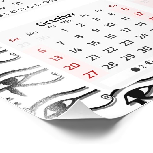 Oog van Horus Egyptisch patroon 2024 kalender Foto Afdruk (Hoek)
