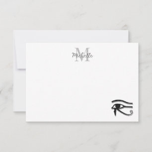 Oog van Horus Egyptisch Symbool Aangepast Monogram Notitiekaartje