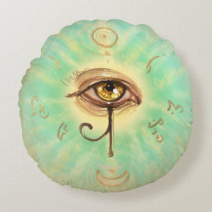 Oog van Horus - Egyptische stijl hier en nu Rond Kussen