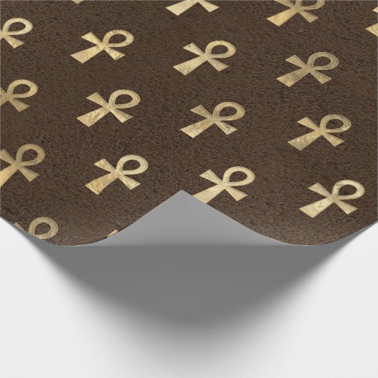 Oog van Horus Gold Egyptian Hieroglyphic Bronze Lu Cadeaupapier (Hoek)